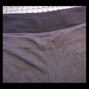 Black and grey fleece leggings